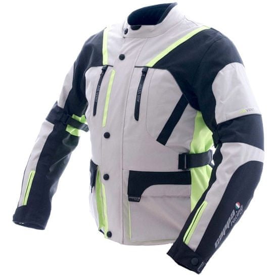Cappa Racing Moška tekstilna motoristična jakna MELBOURNE, siva/fluo/črna