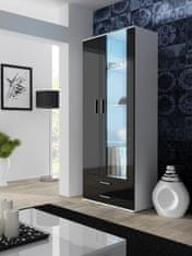 Cama meble Vitrina Soho S6 - bela/črna sijaj