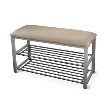 KONDELA Langella stojalo za čevlje s klopjo