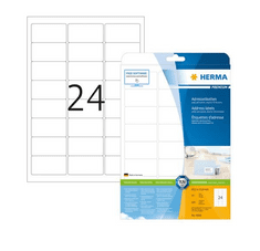 Herma Premium 4500 etikete, 63,5 x 33,9 mm, bele, 25/1