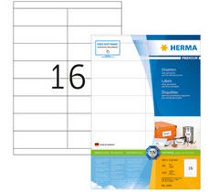 Herma Premium 4264 etikete, 105 x 33,8 mm, bele, 100/1