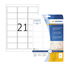 Herma Special 8017 etikete, 63,5 x 38,1 mm, prozorne, 25/1