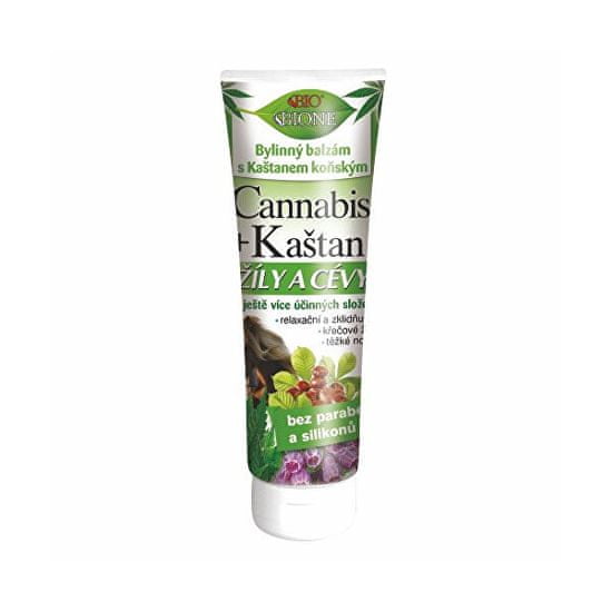 Bione Cosmetics Zeliščni balzam s konjskim kostanjem za žile in ožilje Cannabis 200 ml