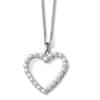 Romantična srebrna ogrlica Pearl Heart Dive Pearl 61172 (verižica, obesek)