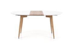 Halmar Zložljiva jedilna miza Edward - beli sijaj / san remo hrast