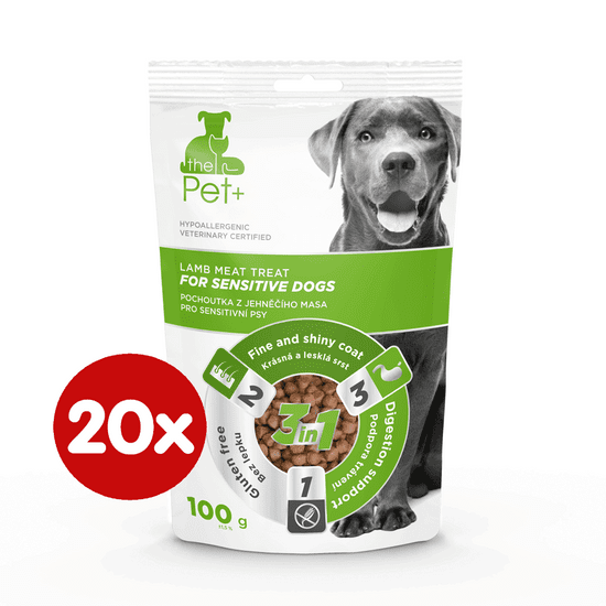 thePet+ dog Sensitive treat priboljški za občutljive pse, z jagnjetino, 20×100 g