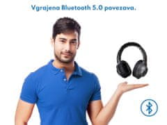 Platinet Freestyle FH0930 brezžične naglavne slušalke, Bluetooth 5.0, mikrofon, ANC, zložljive