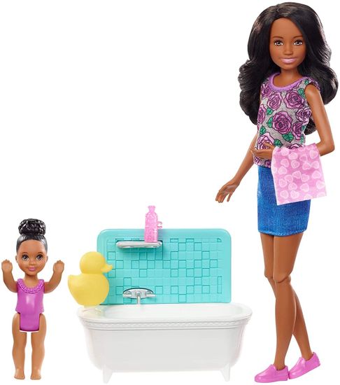 Mattel Barbie igra varuške v kadi Črnolaska