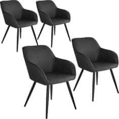 tectake 4 tekstilni stoli Marilyn Antracit/črna