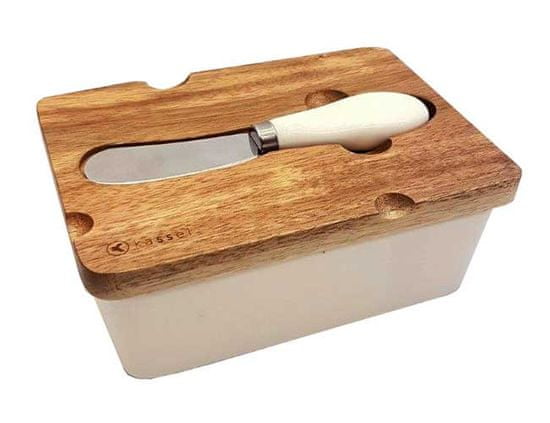 KINGHoff porcelanska posoda za maslo z nožem kassel 93556