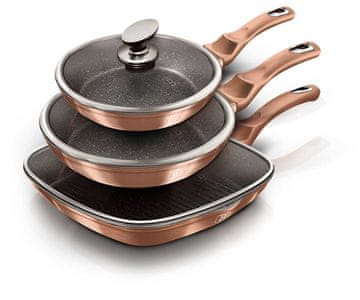 Berlingerhaus Komplet 3 granitnih posod Rose Gold Line Bh-6195