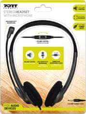 Port Designs Connect Stereo headset slušalke z mikrofonom, črne - odprta embalaža