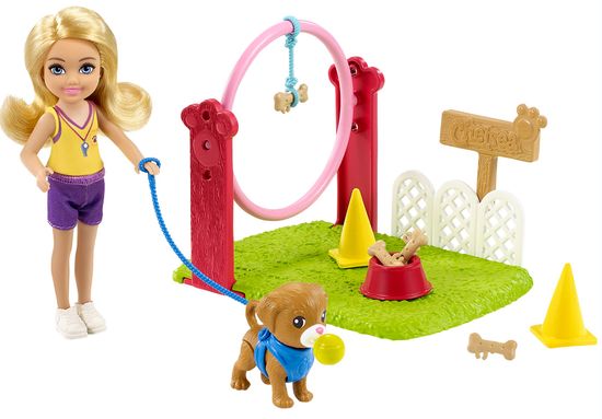 Mattel Barbie Chelsea z igralnim kompletom z dodatki Trener za pse