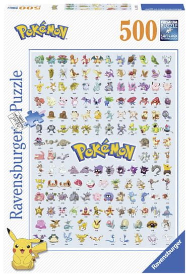 Ravensburger sestavljanka 147816 Prvih 151 Pokemonov, 500 kosov