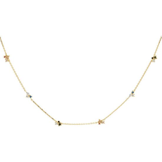PDPAOLA Pozlačena srebrna ogrlica s cirkoni LA PALETTE Gold CO01-179-U