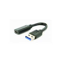 CABLEXPERT Adapter USB 3.1 A moški na Type-C ženski, 10 cm, črn