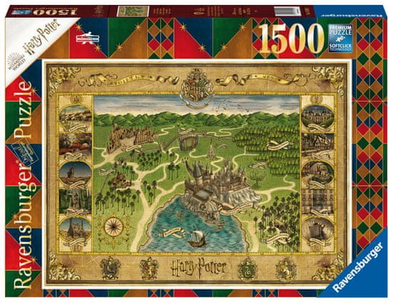 Ravensburger sestavljanka Zemljevid Hogwartsa 165995, 1500 kosov