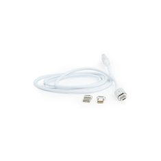 CABLEXPERT Magnetni polnilni USB kabel combo 3-v-1, srebrn, 1 m