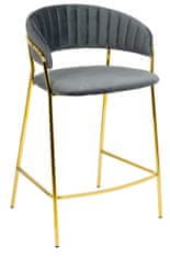 KINGHOME Hocker MARGO 65 temno siva - velur, zlata podlaga