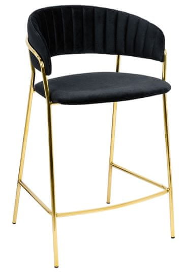 KINGHOME Hocker MARGO 65 črna - velur, zlata podlaga