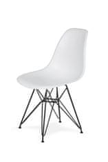 KINGHOME DSR BLACK stol bele barve.01 - kovinsko podnožje črne barve