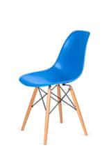 KINGHOME DSW WOOD stol blue.11 - polipropilen, bukova podlaga