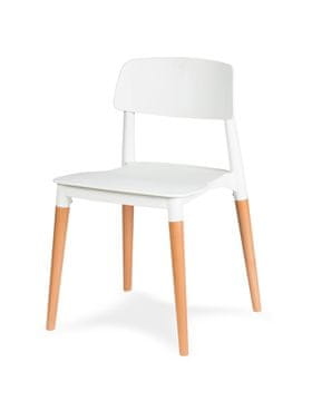 KINGHOME Stol ECCO PREMIUM bel - polipropilen, bukev