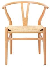 KINGHOME Stol WISHBONE naravni - bukov les, naravna vlakna