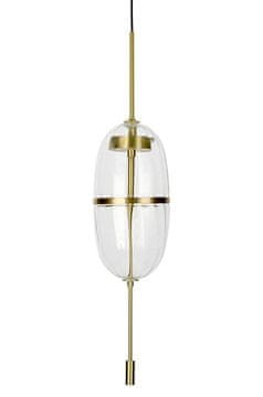 KINGHOME Obesna svetilka CHAPLIN 200 medenina LED, steklo
