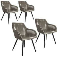 tectake 4 stoli iz umetnega usnja Marilyn Temno siva/črna