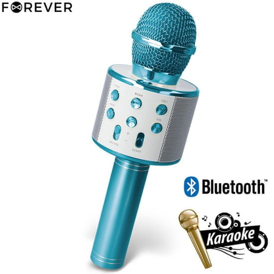 Forever BMS-300 mikrofon z zvočnikom, moder
