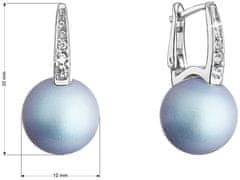 Evolution Group Lepi srebrni uhani s svetlo modrim sintetičnim biserom 31301.3