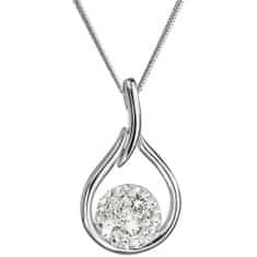 Evolution Group Brezčasna srebrna ogrlica s Swarovski 32075.1 (verižica, obesek)