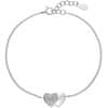 Romantična srebrna zapestnica Združena srca s cirkoni 13010.1