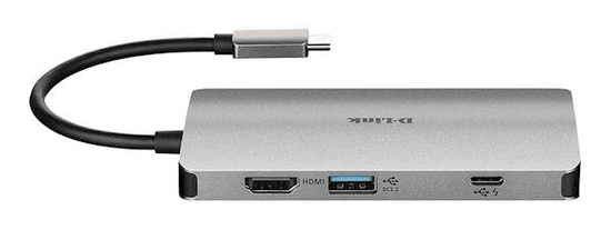 D-Link USB-C hub, 8 v 1