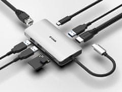 D-Link USB-C hub, 8 v 1