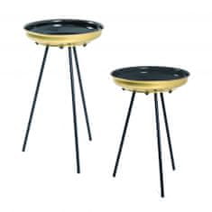 Mørtens Furniture Kava miza Ciara (SET 2), 66 cm, črna / zlata