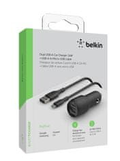 Belkin avto polnilnik, 2x USB-A, 24 W