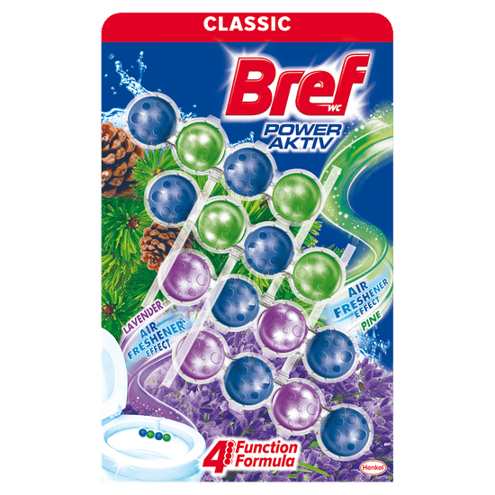 Bref Power Active Pine Lavender WC obešanka, 4 x 50 g