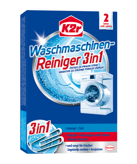 K2R Washing Machine Cleaner čistilo za pralni stroj, 2 vrečki, 3 v 1