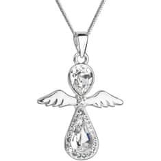 Evolution Group Nežna srebrna ogrlica Angel s Swarovski 32072.1 (verižica, obesek)