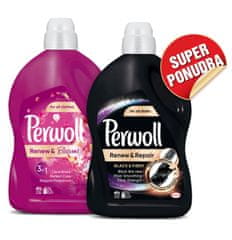 Perwoll set gelov za pranje perila Renew & Blossom, 2,7 l + Renew & Repair Black, 2,7 l
