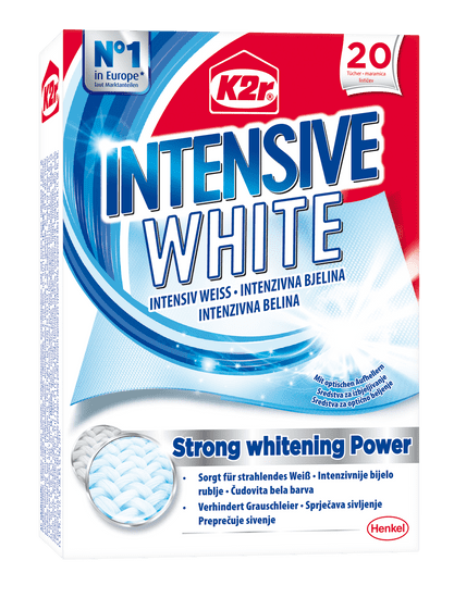 K2R Intensive White lističi za beljenje tkanin, 20 kosov