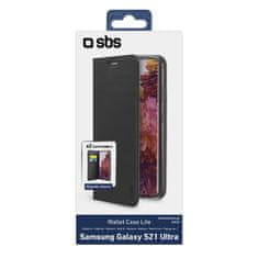 SBS ovitek za Samsung Galaxy S21 Ultra, preklopni, črn