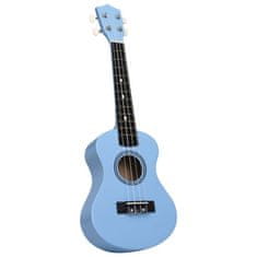 Greatstore Otroški ukulele soprano s torbo baby moder 21"