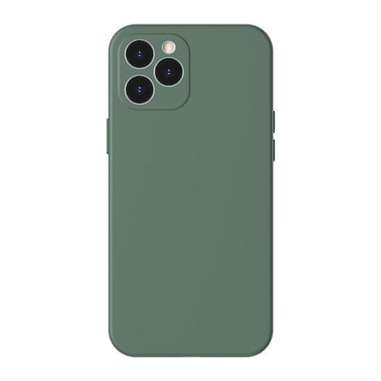 Liquid Silica Gel etui Prožen gel ovitek iPhone 12 Pro Max Temno zelen