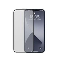 BASEUS 2x Polnozaslonsko 0,25 mm kaljeno steklo z okvirjem iPhone 12 Pro Max Black
