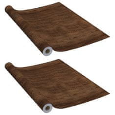 Vidaxl Samolepilna folija za pohištvo 2 kosa temni hrast 500x90 cm PVC