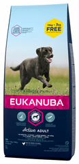 Eukanuba suha hrana za odrasle pse Adult Large Breed, 15 kg + 3 kg gratis
