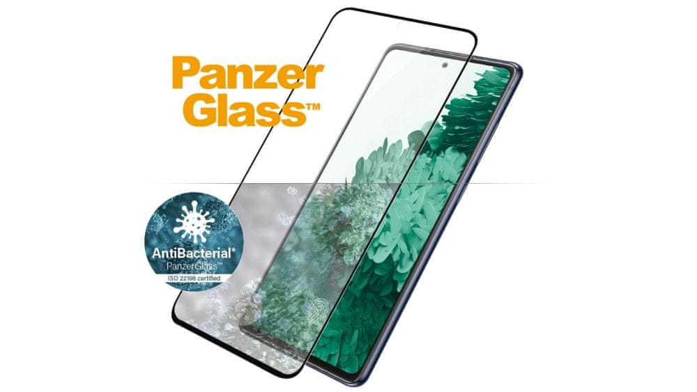 PanzerGlass Edge-to-Edge Antibacterial zaščitno steklo za Samsung Galaxy S21, črno